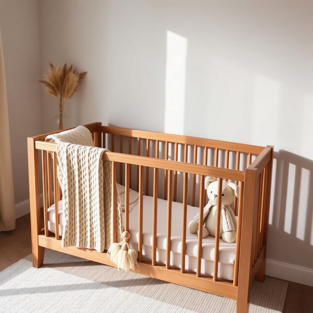 Chambre de bébé minimaliste et chaleureuse