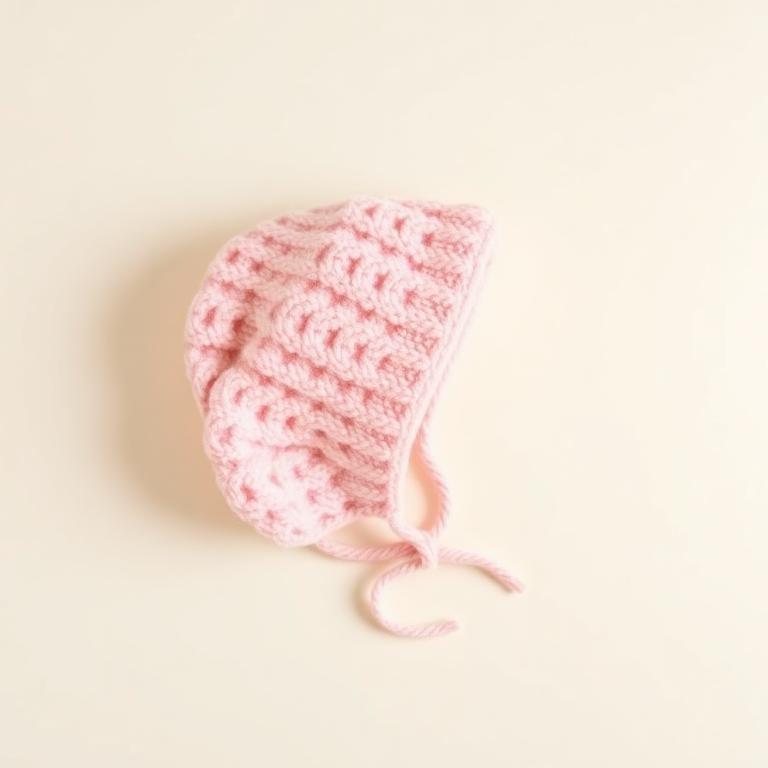 Bonnet tricot rose poudré