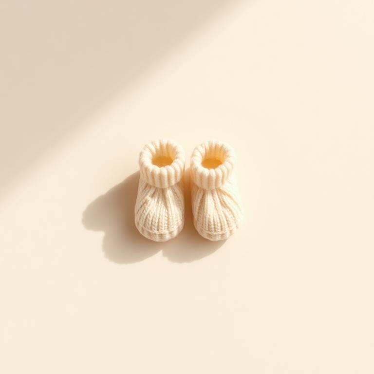 Chaussons tricotés crème